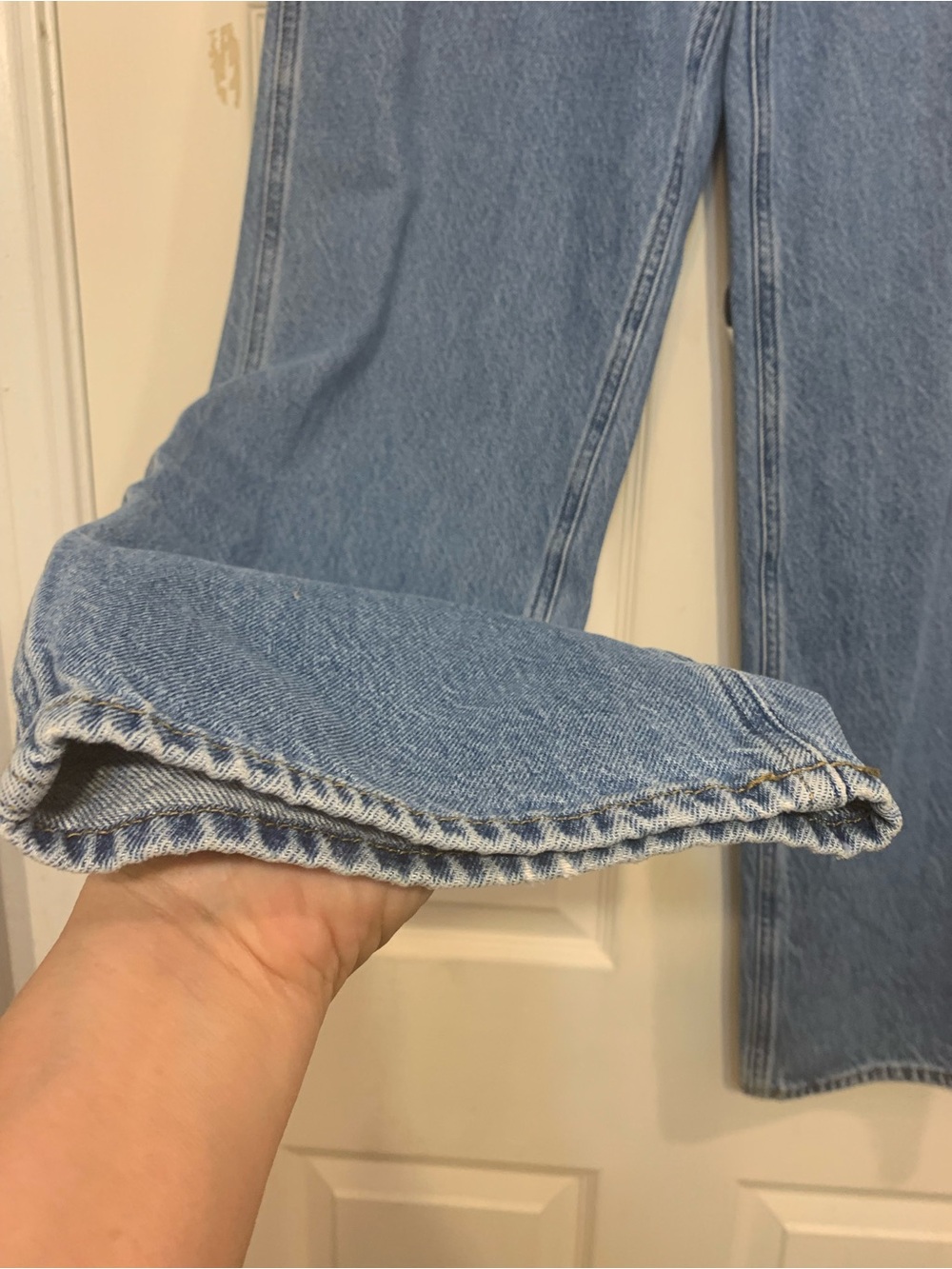 Pacsun Juniors Carpenter Light Wash Denim Pants.            3750 - Picture 8 of 9
